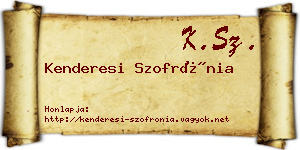 Kenderesi Szofrónia névjegykártya